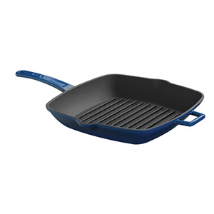 LAVA CAST IRON Lava Enameled Cast Iron Skillet 10 inch-3 Section Skillet  and Grill Pan