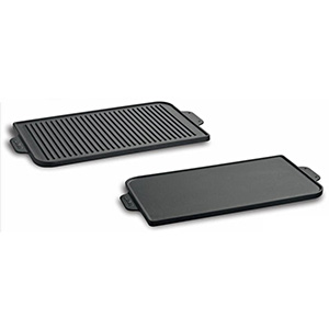 NutriChef 18 Cast Iron Skillet Reversible Grill Plate Pan for Stove Top,  Black 