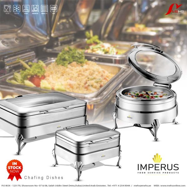 Imperus Stainless Steel Square GN 2/3 Induction Chafing Dish – 5.1 Litre With Full‑Area Glass Vision Lid - Image 2