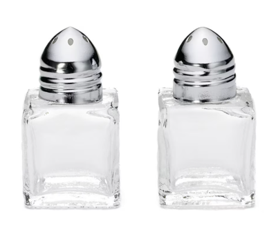 Tablecraft 1/2 oz Cube Salt & Pepper Shakers