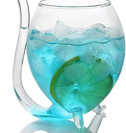 Bar Infusion 300ml Kangaroo Wine Cocktail Glass with Straw Tube – Unique 2-Leg Design - Image 2