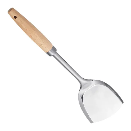 Imperus Chinese Spatula with Wooden Handle – 9 cm Stainless Steel Blade – Ideal for Stir-Frying, Sauteing & Wok Cooking