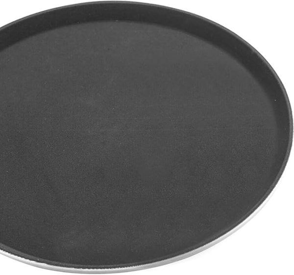 ILSA Serving Tray - Premium Non-Slip Fiberglass – Round with Reinforced Stainless Steel Edge - Image 4
