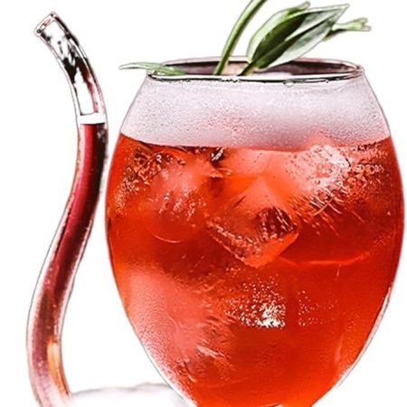 Bar Infusion 300ml Kangaroo Wine Cocktail Glass with Straw Tube – Unique 2-Leg Design - Image 6