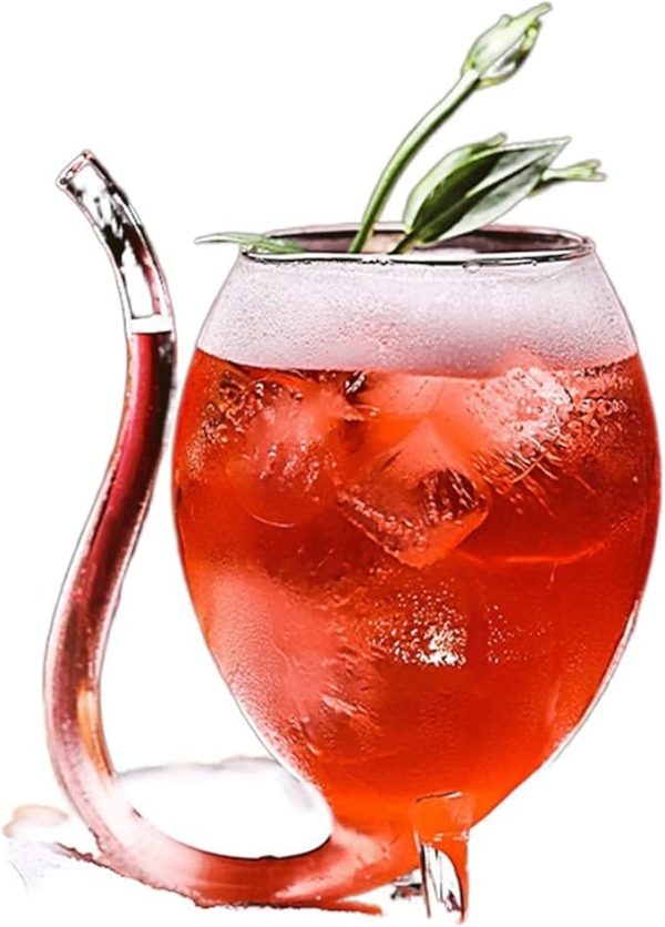 Bar Infusion 300ml Kangaroo Wine Cocktail Glass with Straw Tube – Unique 2-Leg Design - Image 6