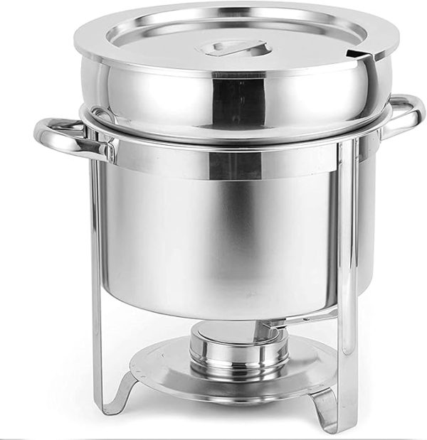 Imperus SS Soup Chafing Dish – 7 Ltr & 11 Ltr - Soup Chafing Dish, Stainless Steel Marmite Chafer Soup Warmer