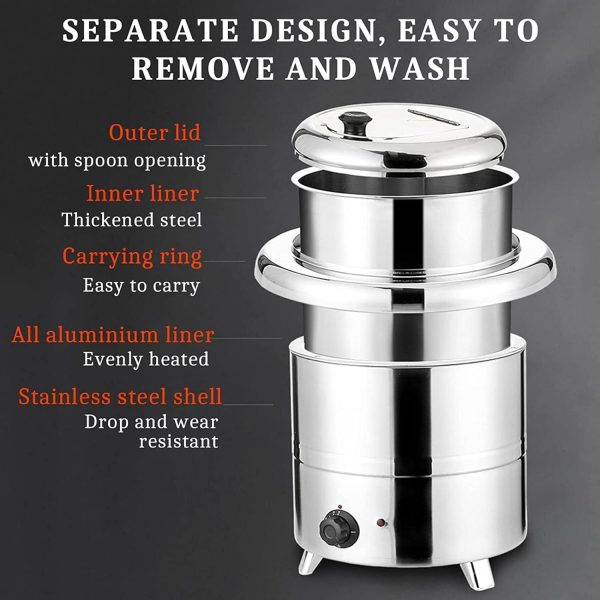 Imperus Electric SS Soup Turine – 13 Ltr - Commercial Electric Soup Warmer Pot - Image 8