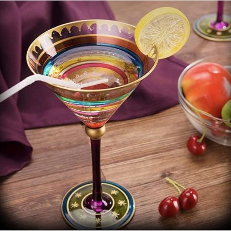 Bar Infusion Crystal Martini Glass – 250 ml V-Shape Colorful Cocktail Glass - Image 4