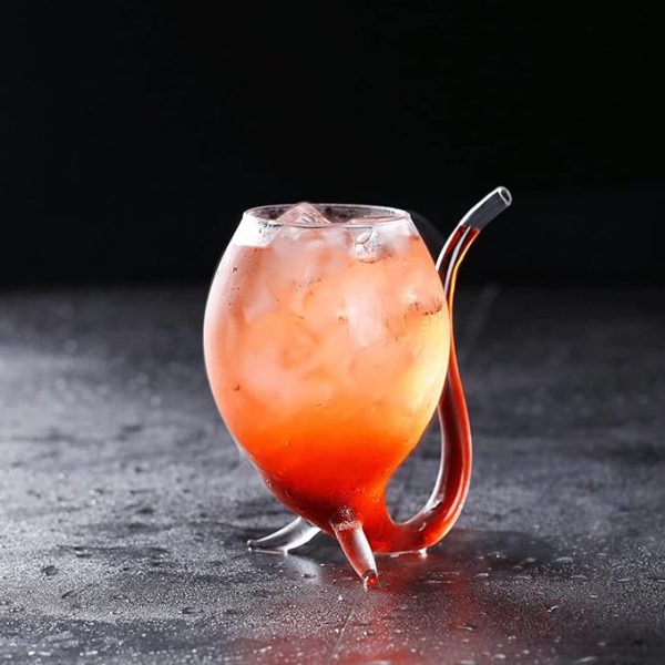 Bar Infusion 300ml Kangaroo Wine Cocktail Glass with Straw Tube – Unique 2-Leg Design - Image 9