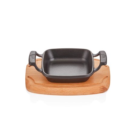 CAST IRON Square,DISH 16*16CM +TRIVET