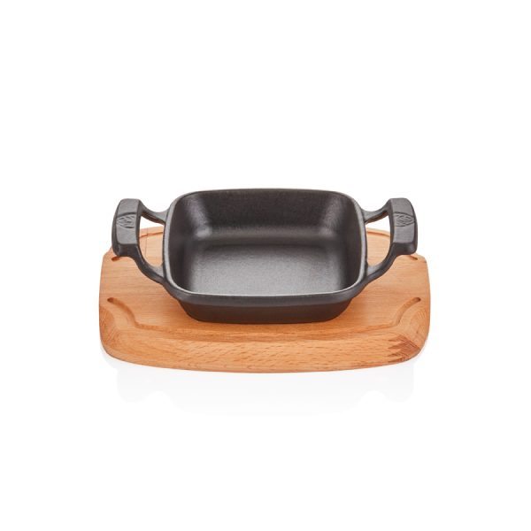 CAST IRON Square,DISH 16*16CM +TRIVET