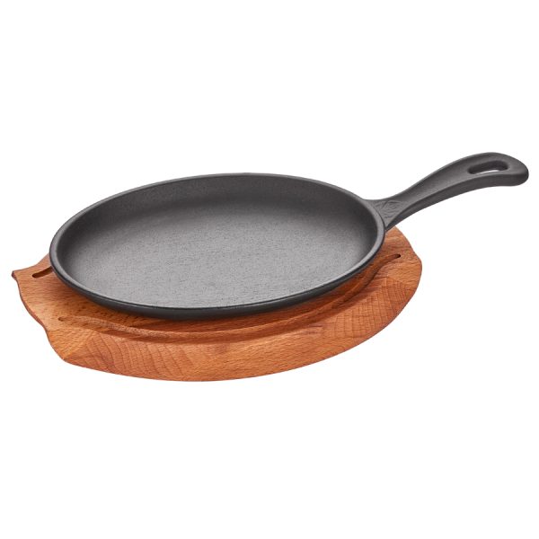 C.IRON OVAL FAJITA SKILLET 24*17CM +TRIVET