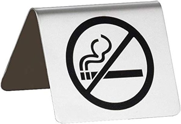 Tablecraft B8"No Smoking" Sign, Stainless Steel Buffet Tent