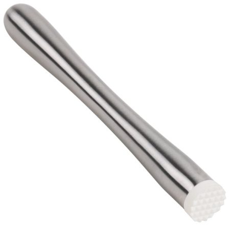 Tablecraft H4258 8 3/4" Stainless Steel Muddler with Tenderizer Head
