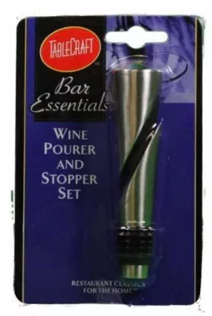 Tablecraft Stainless Steel Pourer And Stopper Set