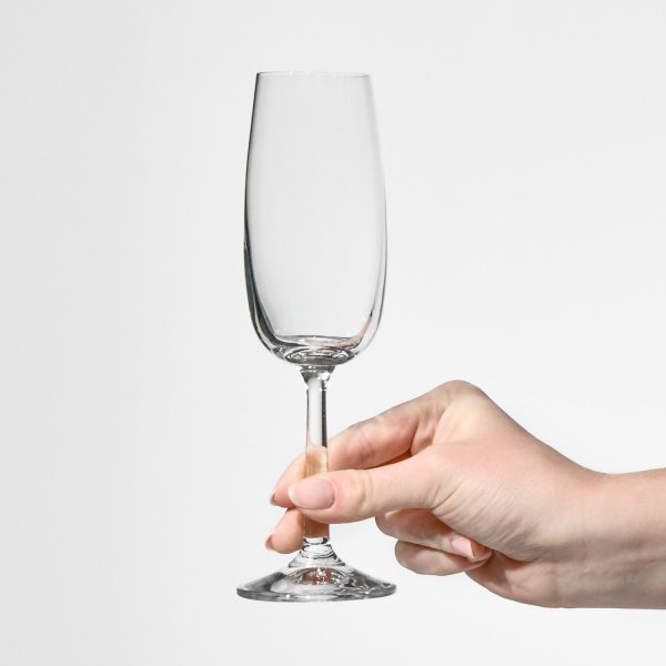Krosno Champagne Glasses | Set of 6 | 170 ML | Pure Collection | Crystalline Glass | Dishwasher Safe | Elegant Flute Design - Image 4