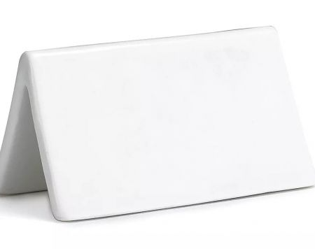 Tablecraft P16 3.5" x 2" Double-Sided Porcelain Dry Erase Table Tent