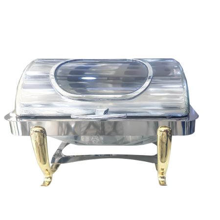 Imperus S-Series SS Oblong Chafing Dish - Chrome Gold legs - Image 4