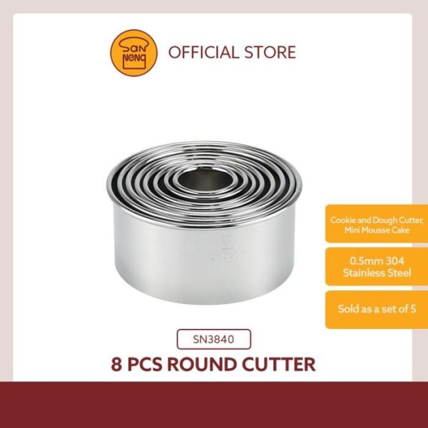 Sanneng SN3840 Stainless Steel Round Cutter (Set of 8pcs) - Image 3