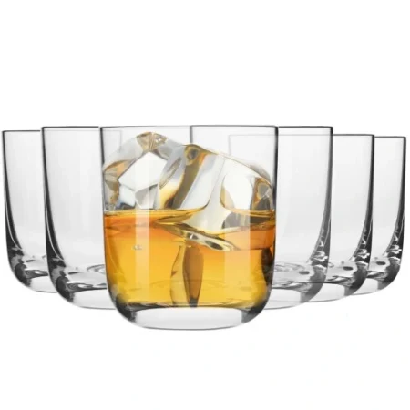 Krosno Whisky Glasses |  Glamour Collection | Set of 6 | 300 ML | Premium Clear Glass