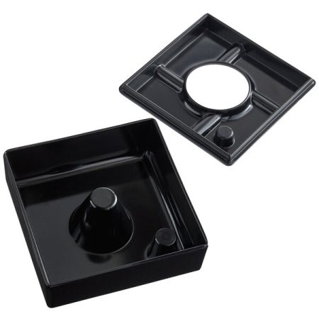 Tablecraft WPA5BK 4 1/2" Square Black Melamine Windproof Ashtray - Image 3