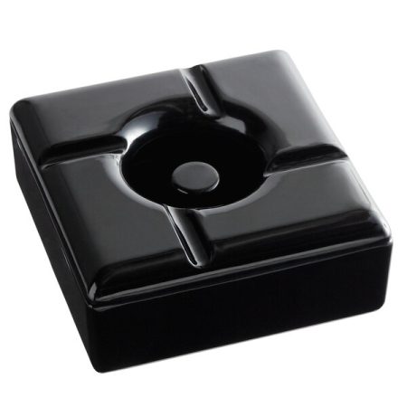 Tablecraft WPA5BK 4 1/2" Square Black Melamine Windproof Ashtray