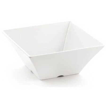 Tablecraft White Square Melamine Bowl - Frostone Collection 13.3 Qt. - Durable, Break-Resistant, and Stylish for Buffet & Catering Displays