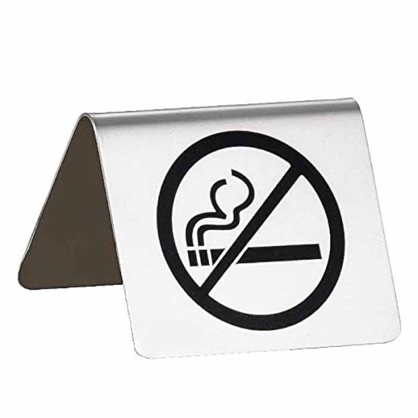 Tablecraft B8"No Smoking" Sign, Stainless Steel Buffet Tent