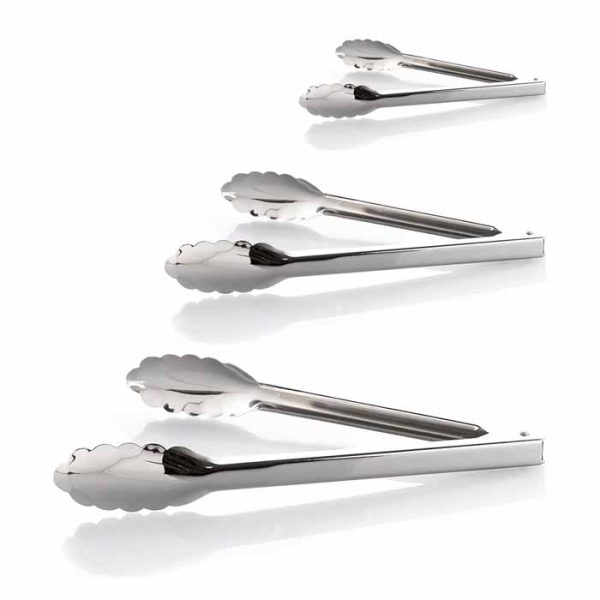 Imperus Utility Tongs  Stainless Steel 24 cm, 30 cm & 40 cm Sizes | Heavy-Duty, Heat-Resistant, Ergonomic Grip for Cooking, Grilling & Serving - Image 2