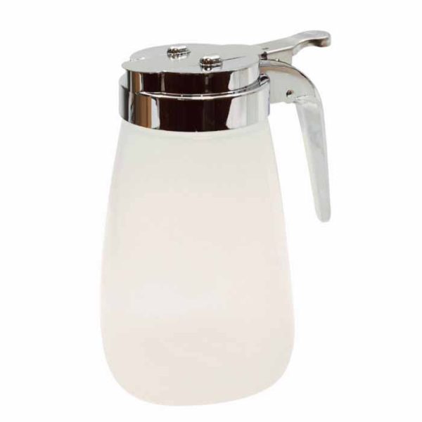 Tablecraft Syrup Dispenser - 10 oz Modern Collection - Chrome Plated Metal Top