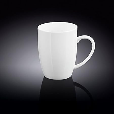Zeno White Porcelain Coffee Mug 7.5X11cm,300ml- 6 Pcs Set