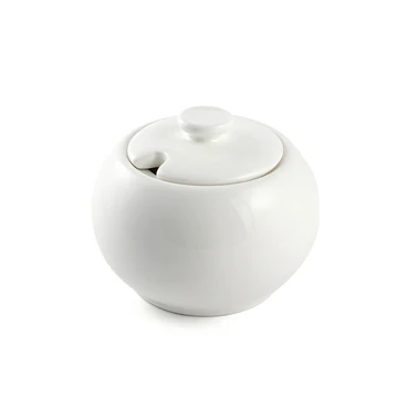 Zeno White Porcelain Sugar Pot 3.5"