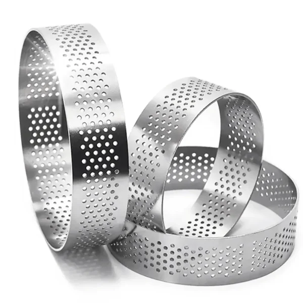 Imperus 30 cm Round Perforated Cake Ring – Stainless Steel Baking Mold for Cakes, Tarts & Cheesecakes