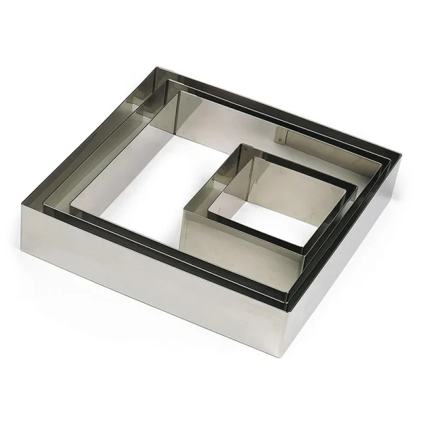 Imperus Square Cake Ring 30x30x4.5 cm – Premium Stainless Steel Baking Mold for Cakes, Mousses & Desserts