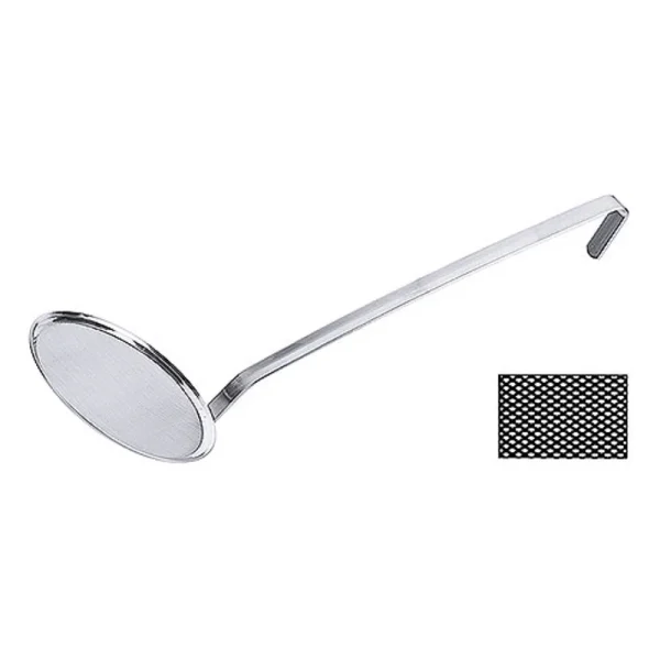 Imperus Stainless Steel Mesh Skimmer - RD Strip HDL – 28 cm Round Head with Ergonomic Strip Handle | Fine Mesh, Heat-Resistant, Ideal for Frying, Skimming & Straining
