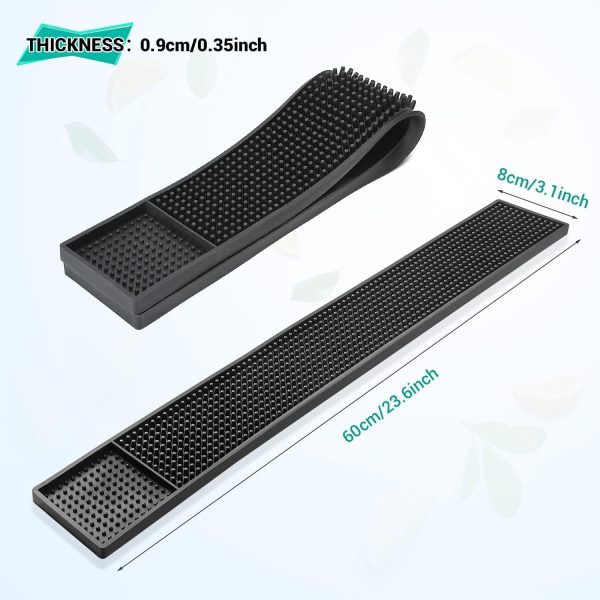 Bar Infusion 60*8*1cm Black PVC Silicone  Rectangle Bar Mat - Image 2