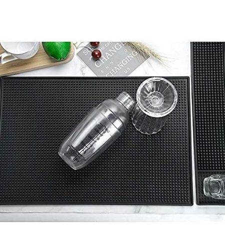 Bar Infusion 45*30*1cm Black PVC Silicone Square Bar Mat - Image 2