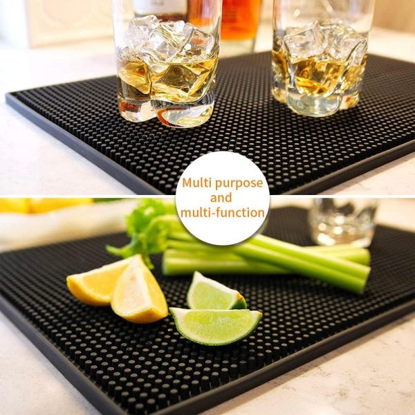 Bar Infusion 45*30*1cm Black PVC Silicone Square Bar Mat - Image 4