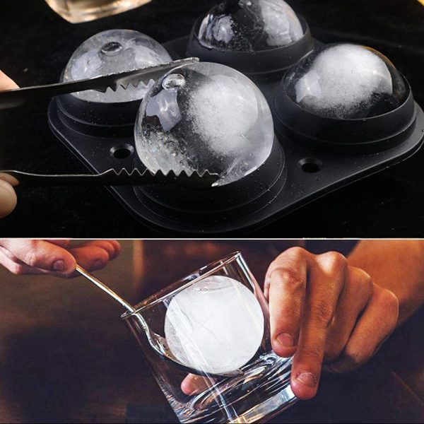 Bar Infusion Silicone Round Black 4 Hole Ice Mould - Image 4
