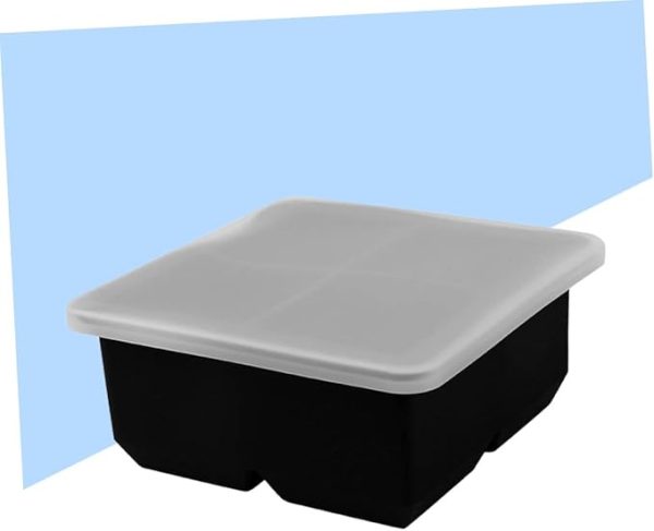 Bar Infusion 4 Hole  Black Square Silicone Ice Mould With Lid - Image 6