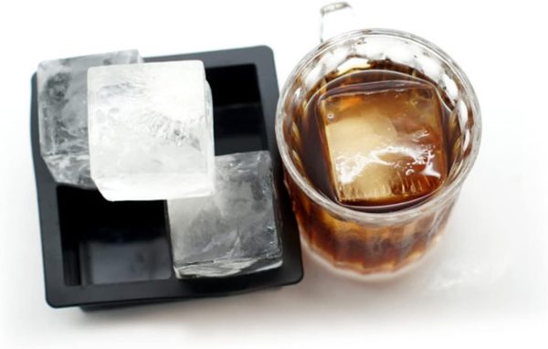 Bar Infusion 4 Hole  Black Square Silicone Ice Mould With Lid - Image 7