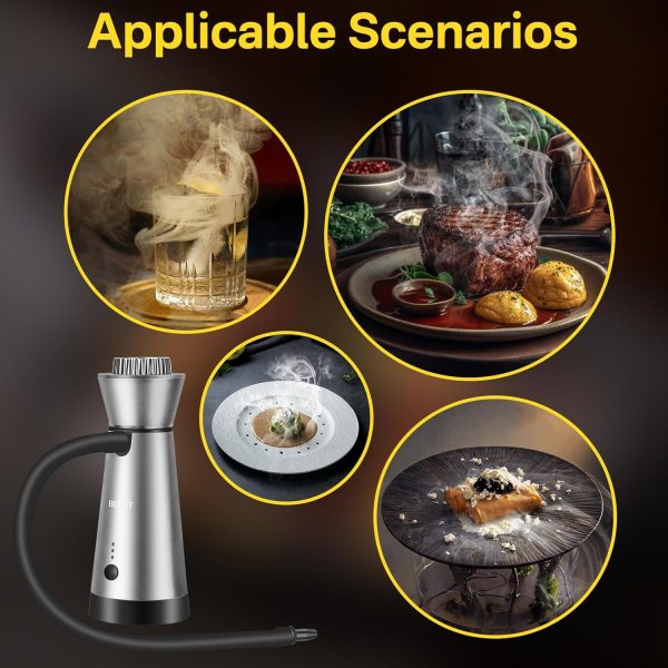Bar Infusion Taper Silver Cocktail Smoker Gun Set - Image 5