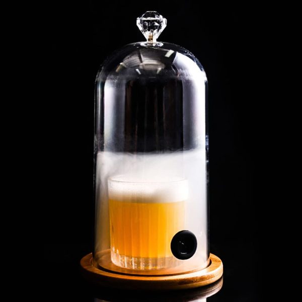 Bar Infusion PC  Cocktail Fumigator Cover With Wooden Base and Diamond Head - Image 2