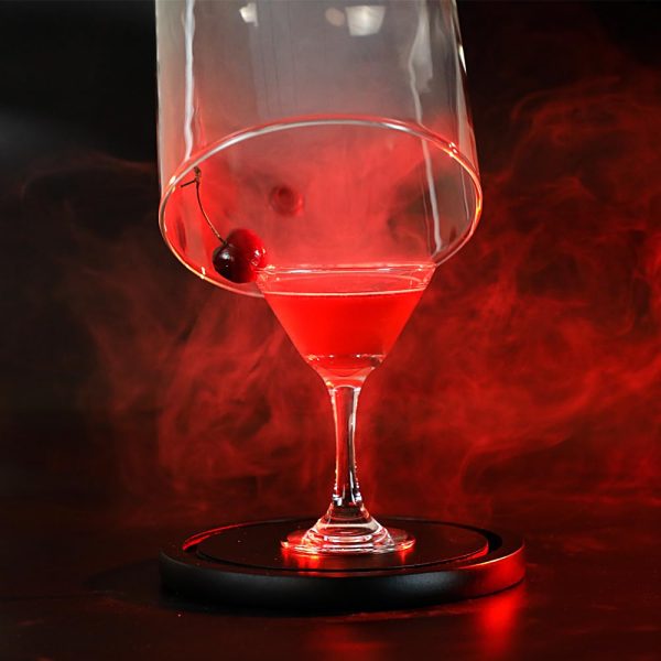 Bar Infusion Large Size Glass  Cocktail Fumigator Cover With Wooden Base and Diamond Head - Image 3