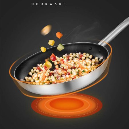 Frenchef SS Non-stick Frying Pan with Sandwich Bottom - Image 7