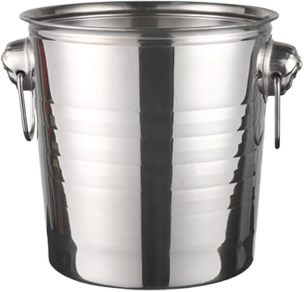 Bar Infusion 'Bistro de Paris, Stainless Steel Champagne Bucket with Ring Handles, (D21cm*H20.5cm, 4Q/5l) - Image 2