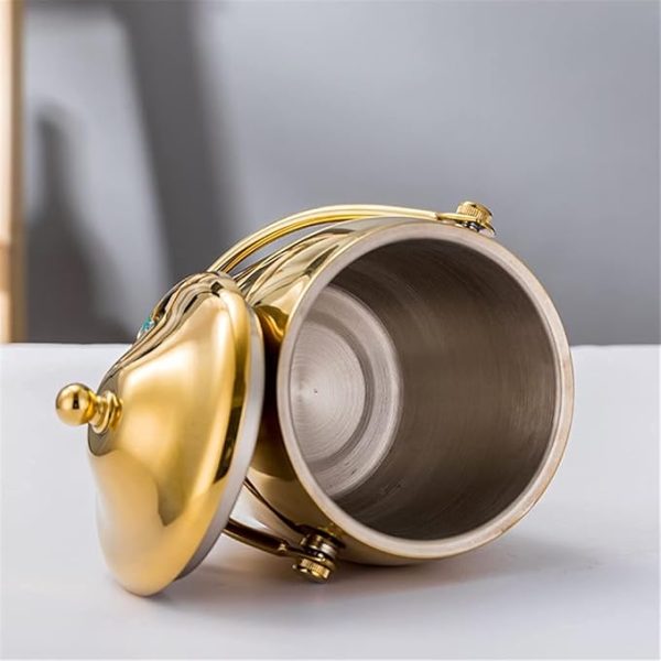 Bar Infusion 1L Stainless Steel Drum  Ice Bucket Double Ear With Lid And Handle - Image 3