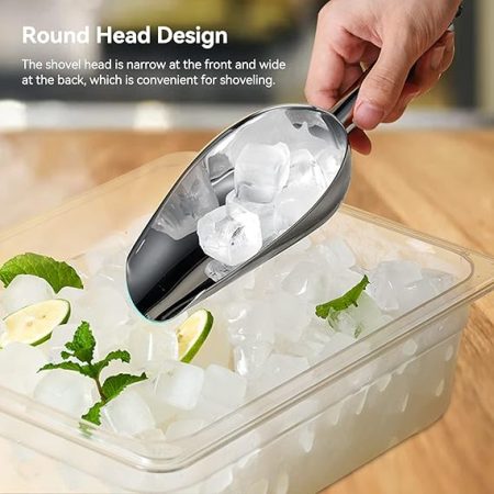 Bar Infusion Stainless Steel Round Ice Scoop - Image 6