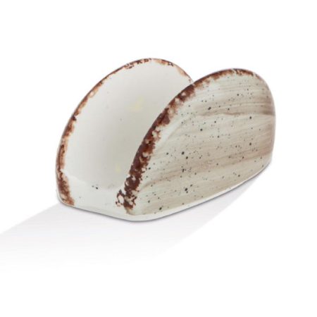 Gural Porcelain Terra Napkin Holder – 6-Piece Set | Elegant Hand-Painted Floral Porcelain Napkin Holders with Gold Trim