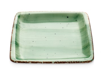 Gural Porcelain Avanos Green Square Flat Plate 19X19cm- 6 Pcs Set
